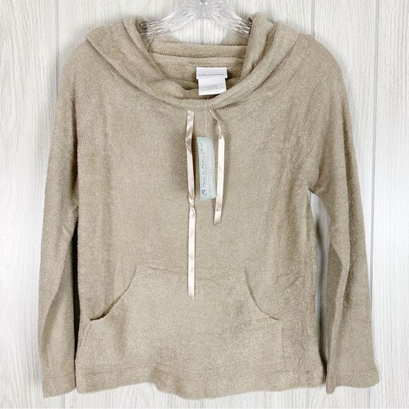 Soft Surroundings | Tan Cowl Neck Fuzzy Sweater Size Small P - Picture 1 of 9